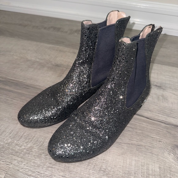 Miu Miu Glittery Black Ankle Boots - Picture 3 of 10